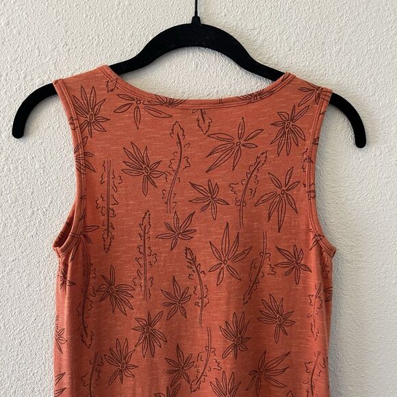 Toad & Co Midi Dress Size XS Samba Paseo Tencel Organic Cotton Burnt Orange Palm - Picture 9 of 16